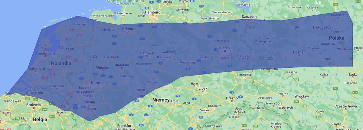 Obszar działania firmy Galaxy Trans